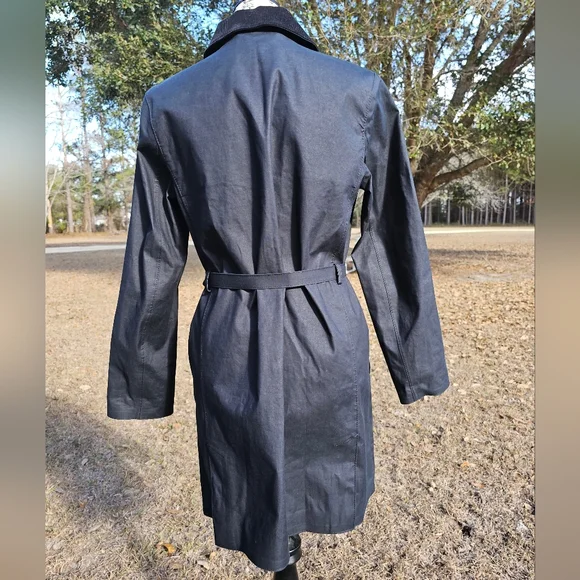 Coach, Stylish Black Belted Rain Coat, NWT, Size 4 - Picture 4 of 17